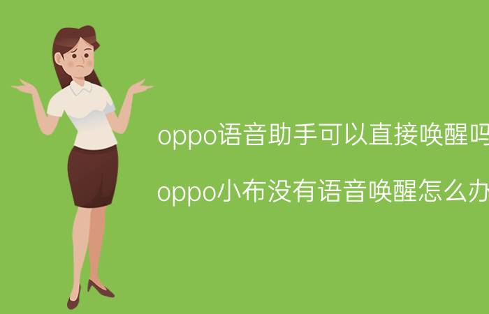 oppo语音助手可以直接唤醒吗 oppo小布没有语音唤醒怎么办？